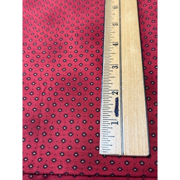Red Cotton Quilting Fabric by Henry Glass 18x22" Small Black & Yellow Diamond Pa - Picture 3 of 6